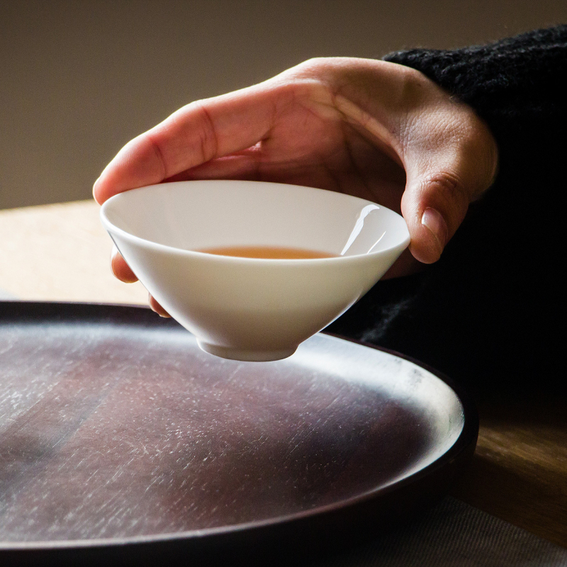 Šálka na čaj z kostného porcelánu, biela, kung fu čajová súprava, samostatná šálka