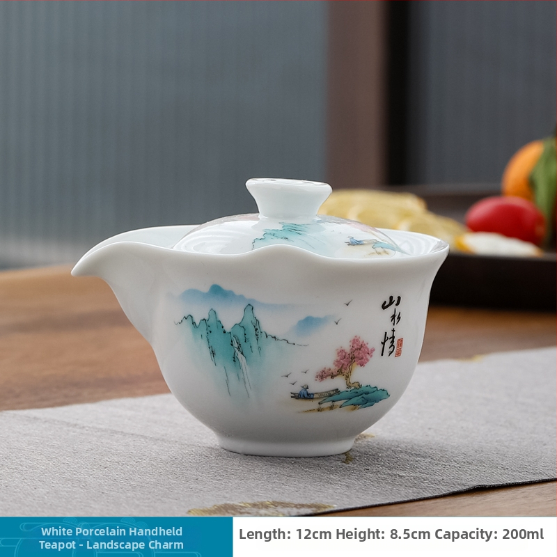 Sada šálok na čaj z bielej porcelány Dehua so zakrývkou, tri diely, keramická šálka na čaj s viečkom