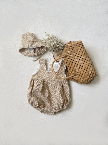Baba őszi overál lányoknak, vintage virágmintás ujjatlan bodysuit, tavaszi mellény-stílusú mászós ruha