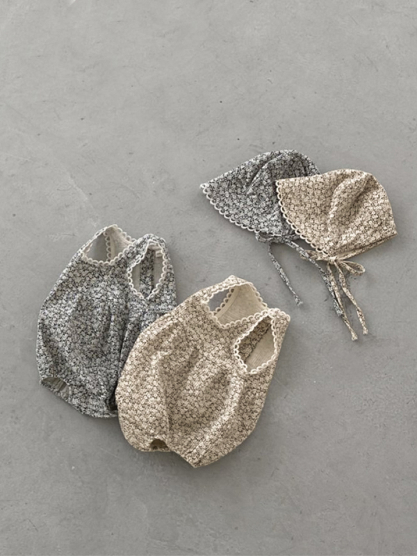 Baba őszi overál lányoknak, vintage virágmintás ujjatlan bodysuit, tavaszi mellény-stílusú mászós ruha