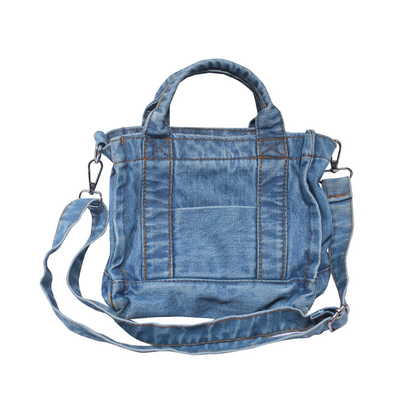 Ženska retro džins torba – gradski stil, svakodnevna, oprani denim, mala torba preko ramena