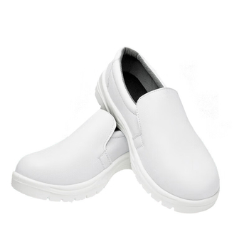Yigongding antistatične sigurnosne cipele s PU mekanom potplatom, Slip-On, bijele, zaštita prstiju