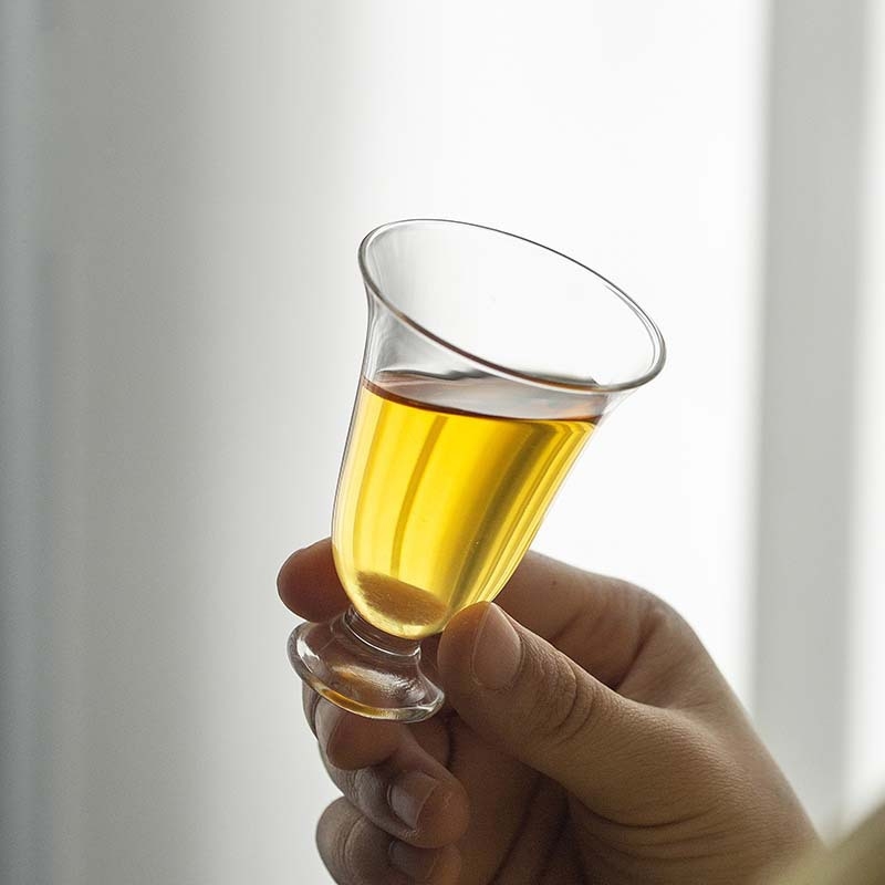 Čajový pohár z teplovzdorného skla, štýl čajovej ceremónie, pohár s vysokým stĺpikom pre hostiteľa, malá šálka čaju a saké