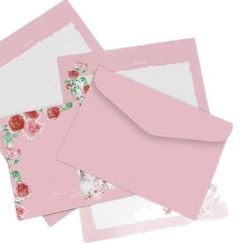 Sada papierov na listy a obálky Rose Rabbit pre ručne písané listy — umelecké písacie potreby