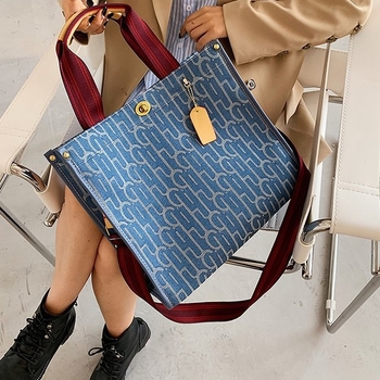 Platnena ženska torba preko ramena, velika kapaciteta, crossbody torba s modernim printom