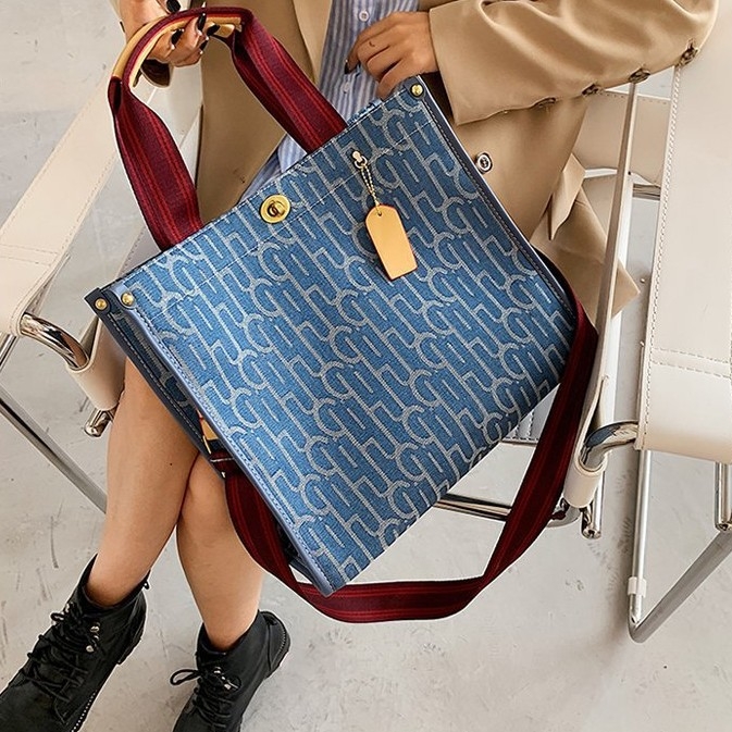 Platnena ženska torba preko ramena, velika kapaciteta, crossbody torba s modernim printom