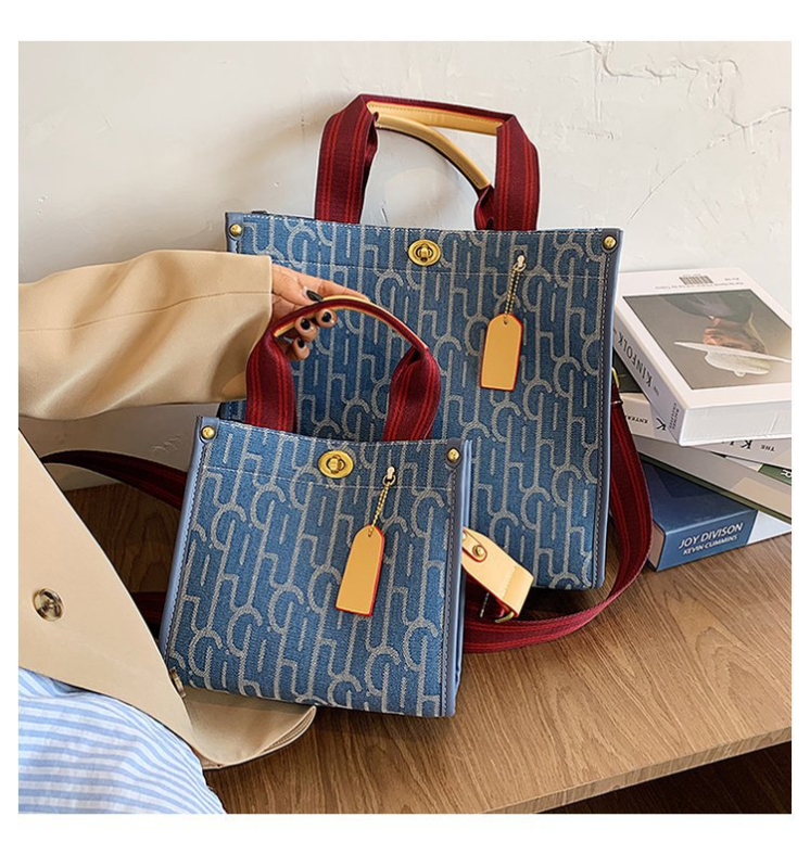Platnena ženska torba preko ramena, velika kapaciteta, crossbody torba s modernim printom