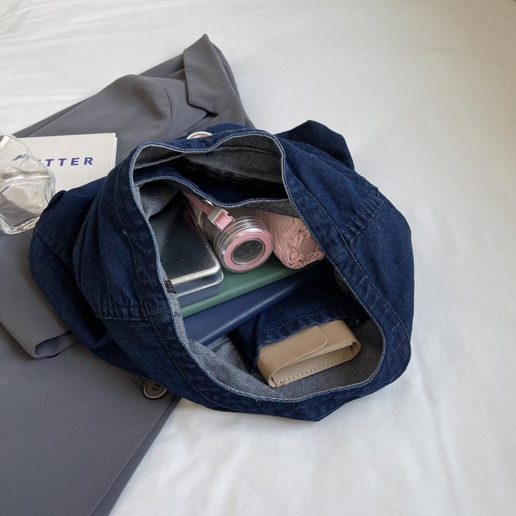 Tote torba od denima u korejskom vintage stilu s jednom naramenicom za svakodnevnu upotrebu