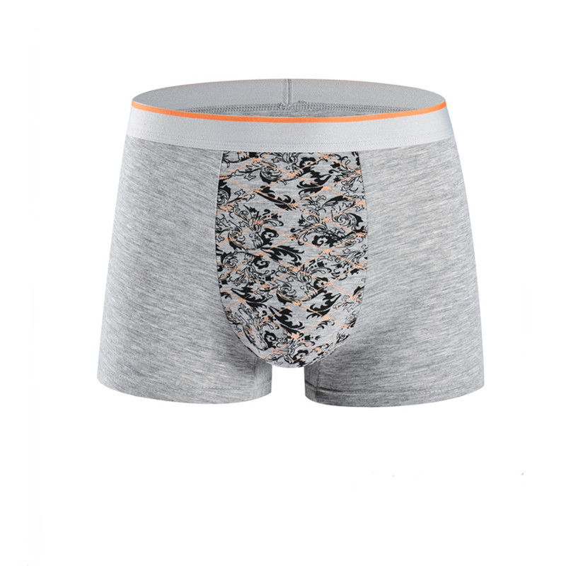 Muške pamučne bokserice – prozračne, s cvjetnim uzorkom i blokom boja, srednji pojas, udobnost tijekom cijele godine