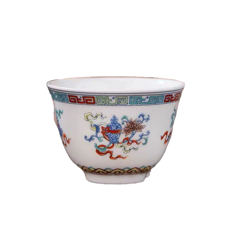 Doucai porcelánová šálka na čaj, Gongfu čajový set pre domácnosť, darček na čaj