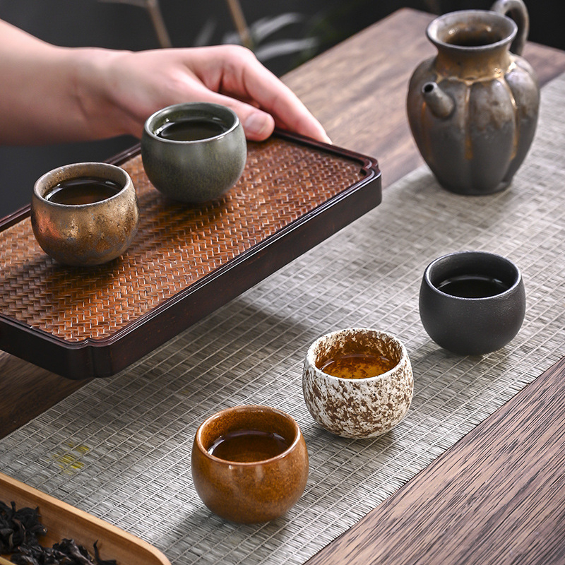 Keramický čajový set s efektom kiln-change – Gongfu teaware Jian Kiln s piatimi prvkami