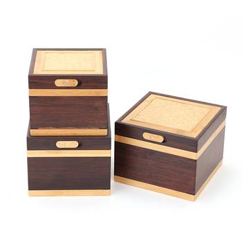 Ťažký bambusový darčekový box so posuvnou sponou a tkaným bambusovým vekom, flip-top dizajn pre čajovú šálku a keramickú nádobu