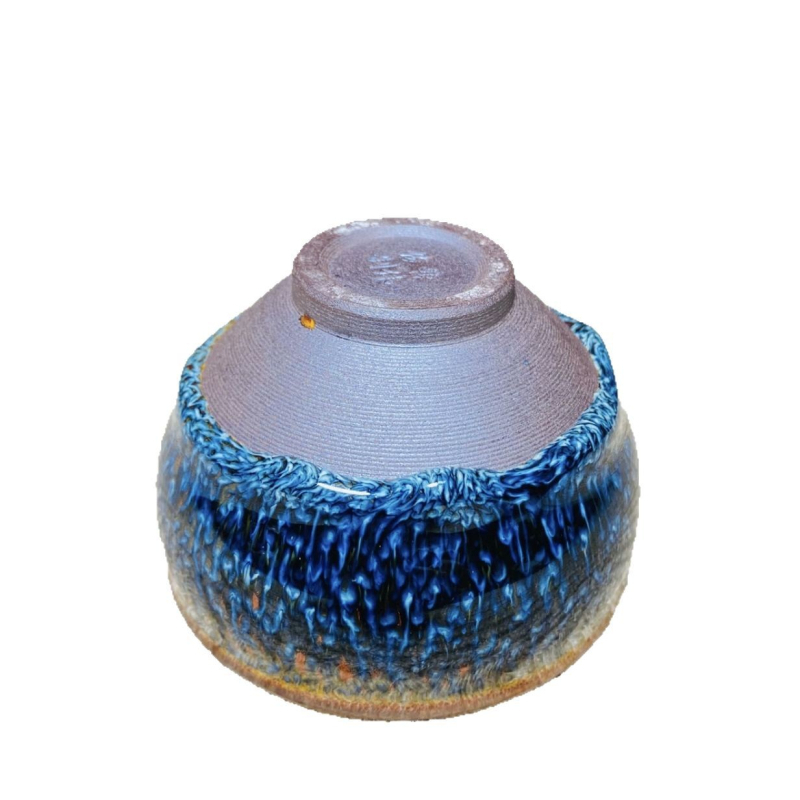 Ručne vyrobený čajník Jianyang Jianzhan od majstra Cao Weijuna, originálna ruda a originálna glazúra, železné telo, zlaté vlákno, Blue Peacock