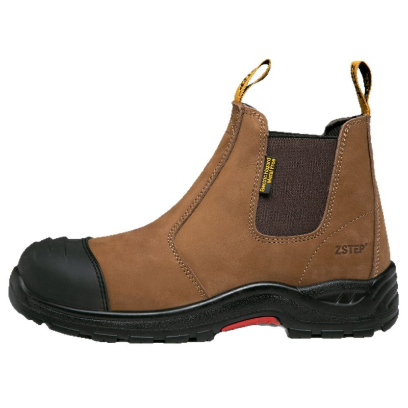 Muške sigurnosne cipele Slip-On Chelsea, s čeličnim vrhom, zaštita od udara i probijanja, kravlja koža, injekcijski đon