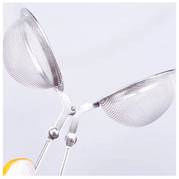 Nerezová oceľová tea ball s reťazovou rúčkou, čajový filter, priemer 4,5 cm