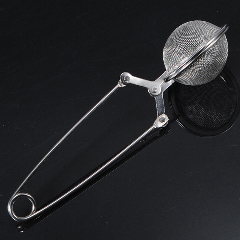 Nerezová oceľová tea ball s reťazovou rúčkou, čajový filter, priemer 4,5 cm