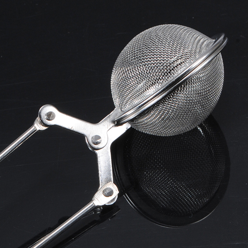 Nerezová oceľová tea ball s reťazovou rúčkou, čajový filter, priemer 4,5 cm