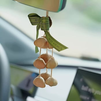 Fruit Shell Bell – novi originalni dizajn, viseća dekoracija za retrovizor auta i dom, šumski stil, glazbeni i biljni motivi
