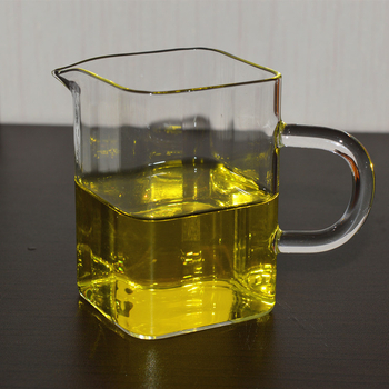 Štvorecová borosilikátová sklenená šálka na čaj s držiakom, priehľadný dávkovač čaju, 200 ml