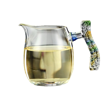 Ceainic din sticlă borosilicată, lucrat manual, îngroșat, rezistent la căldură, distributor de ceai și mare de ceai