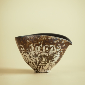 Set ceremonial de ceai din ceramică din lut gros, cu Gongdao cup placat cu argint, Pourer și tavă de ceai