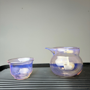 Ceai Gongfu în sticlă borosilicat, stil Zen, separare ceai-apă
