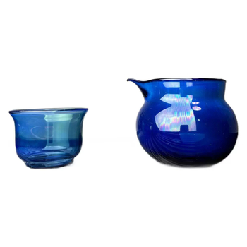Ceai Gongfu în sticlă borosilicat, stil Zen, separare ceai-apă