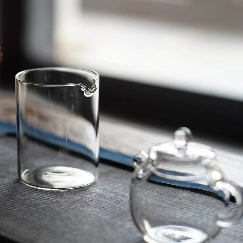 Set de ceai din sticlă borosilicat înalt, personalizat, cu ceașcă pentru distribuție uniformă a ceaiului, separator pentru ceai și tavă pentru ceai, pentru uz casnic
