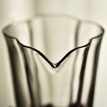 Infuzor de ceai din sticlă borosilicat rezistentă la temperaturi, transparent, cu formă de petală și gură lungă