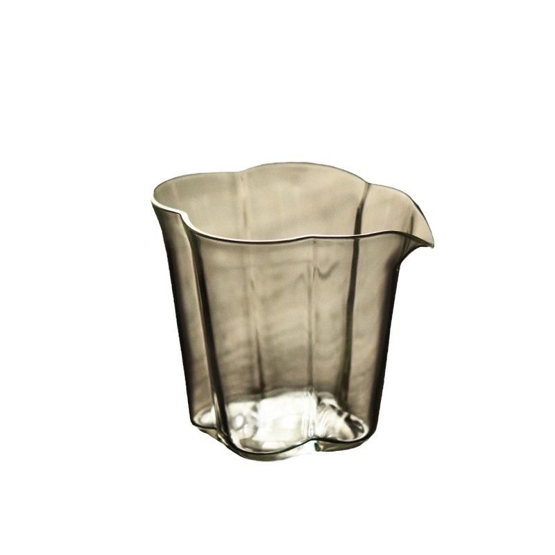 Infuzor de ceai din sticlă borosilicat rezistentă la temperaturi, transparent, cu formă de petală și gură lungă