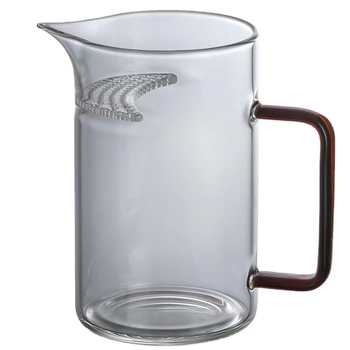 Ceșcuță de ceai în formă de semilună, personalizabilă, cu filtru integrat și separator pentru ceai, capacitate mare, sticlă borosilikată groasă, cu gură de turnare