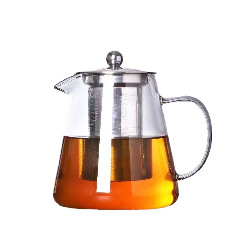 Ceainic de servire din sticlă cu filtru, model premium, distribuție uniformă a ceaiului