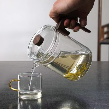 ceașcă Gongdao pentru ceai cu filtru integrat, din sticlă, capacitate mare, cu strecurător și mâner
