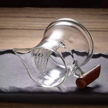 Ceașcă de ceai din sticlă borosilikat groasă, cu filtru și strecurător, rezistentă la temperatură, set Kung Fu ceai cu separator de ceai