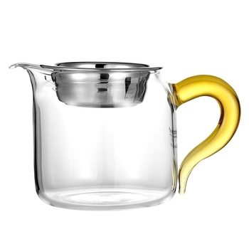 Set Gongfu de ceai din sticlă rezistentă la temperaturi, cu filtru și ceașcă integrată pentru servire – accesorii pentru ceai acasă
