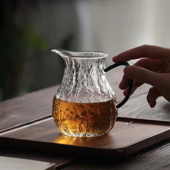 Ceainic de servire din sticlă cu model de gheață, stil japonez, gros și rezistent la temperaturi înalte, set Kung Fu de ceai cu gură lungă și separator de ceai