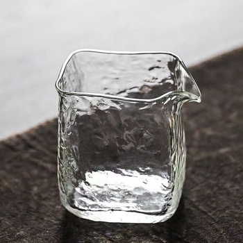 Ceasca de ceai din sticlă borosilicată groasă, pătrată, cu recipient pentru prepararea ceaiului și servire, capacitate mare