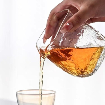 Ceasca de ceai din sticlă borosilicată groasă, pătrată, cu recipient pentru prepararea ceaiului și servire, capacitate mare