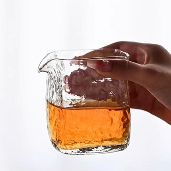 Ceasca de ceai din sticlă borosilicată groasă, pătrată, cu recipient pentru prepararea ceaiului și servire, capacitate mare
