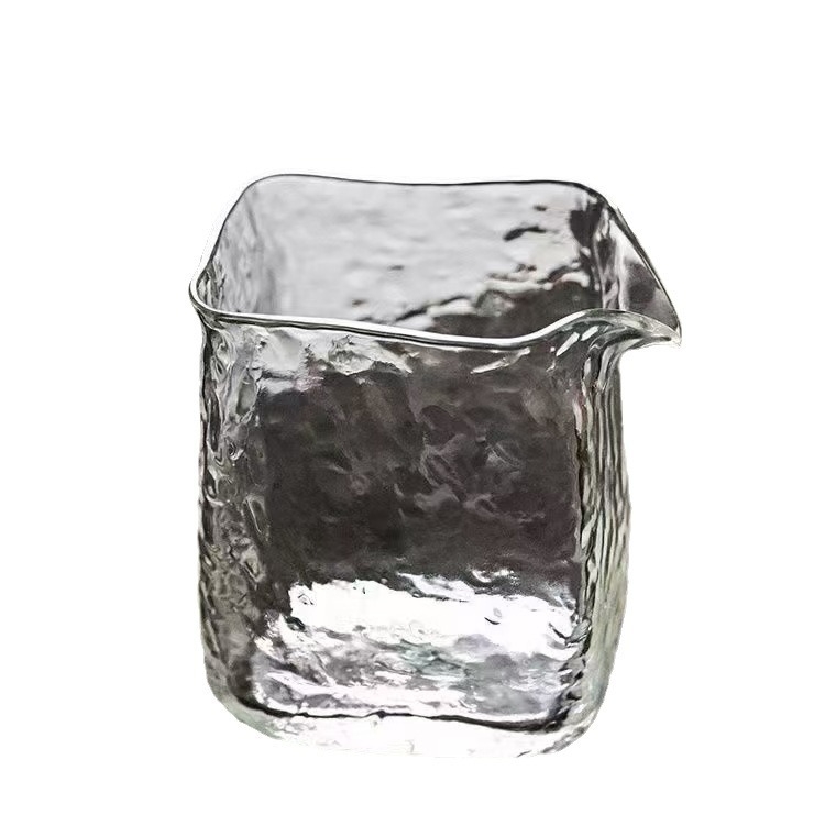 Ceasca de ceai din sticlă borosilicată groasă, pătrată, cu recipient pentru prepararea ceaiului și servire, capacitate mare