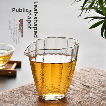 Pahar din sticlă borosilicată ciocănit, Gongfu ceai, formă Begonia, distribuitor de ceai și ceainic