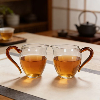Pahar din sticlă borosilicat de înaltă calitate pentru Gongdao ceai, set de ceai premium Gongfu, accesorii pentru ceai, separator pentru ceai, recipient de ceai pentru uz casnic, arta ceaiului