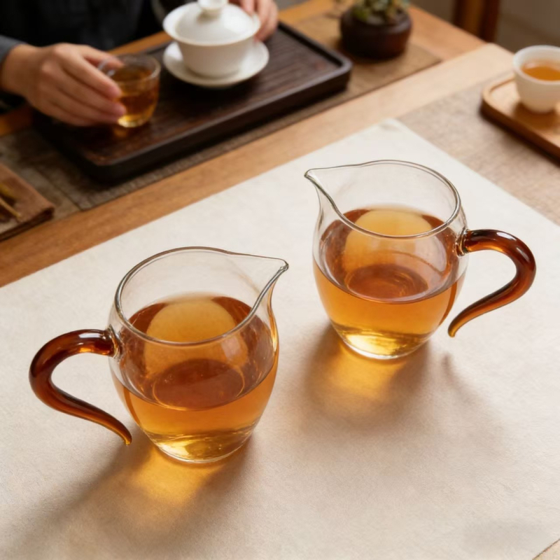 Pahar din sticlă borosilicat de înaltă calitate pentru Gongdao ceai, set de ceai premium Gongfu, accesorii pentru ceai, separator pentru ceai, recipient de ceai pentru uz casnic, arta ceaiului
