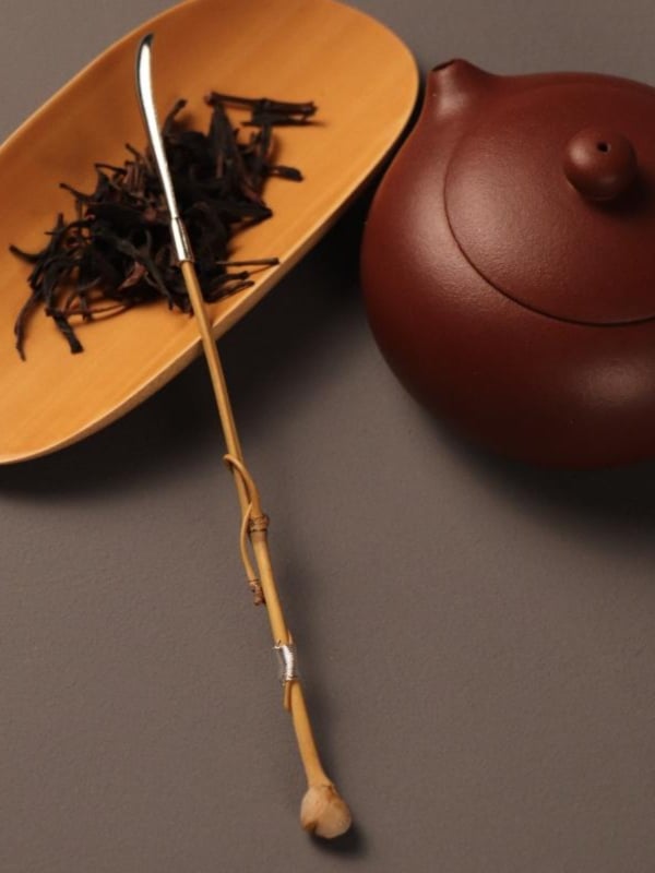 Естествена стара бамбукова лъжичка за чай, чайна щипка и чайна лопатка, ръчно изработени ретро аксесоари за чайна церемония