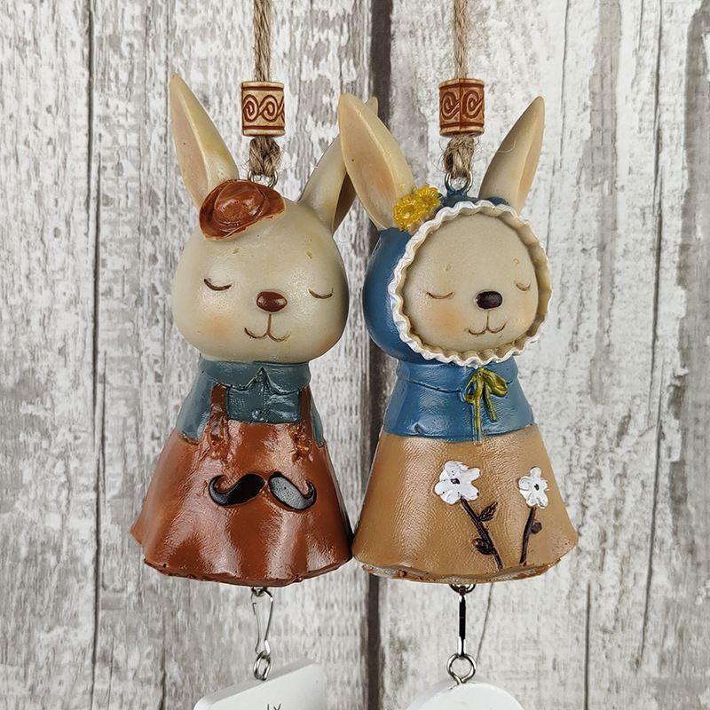 Zakka Miss Rabbit od smole — viseći zvončić za vjetar
