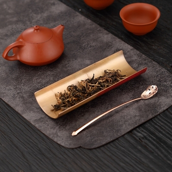 Set de lingurițe pentru ceai, lucrat manual, din cupru cu placare argintie, pentru degustarea ceaiului, accesorii Kung Fu ceai, unelte pentru ceremonia ceaiului, masă de ceai