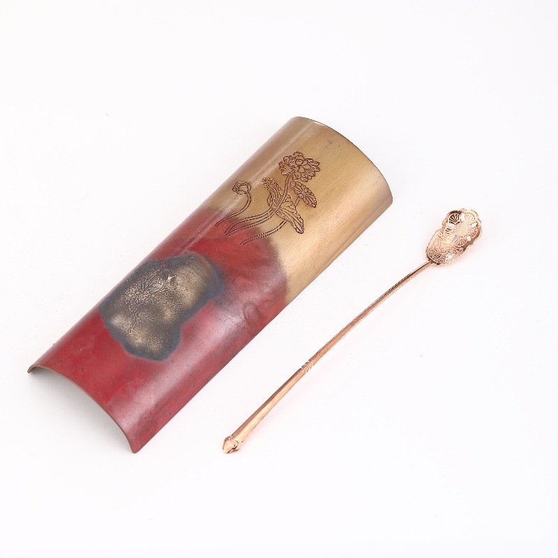 Set de lingurițe pentru ceai, lucrat manual, din cupru cu placare argintie, pentru degustarea ceaiului, accesorii Kung Fu ceai, unelte pentru ceremonia ceaiului, masă de ceai