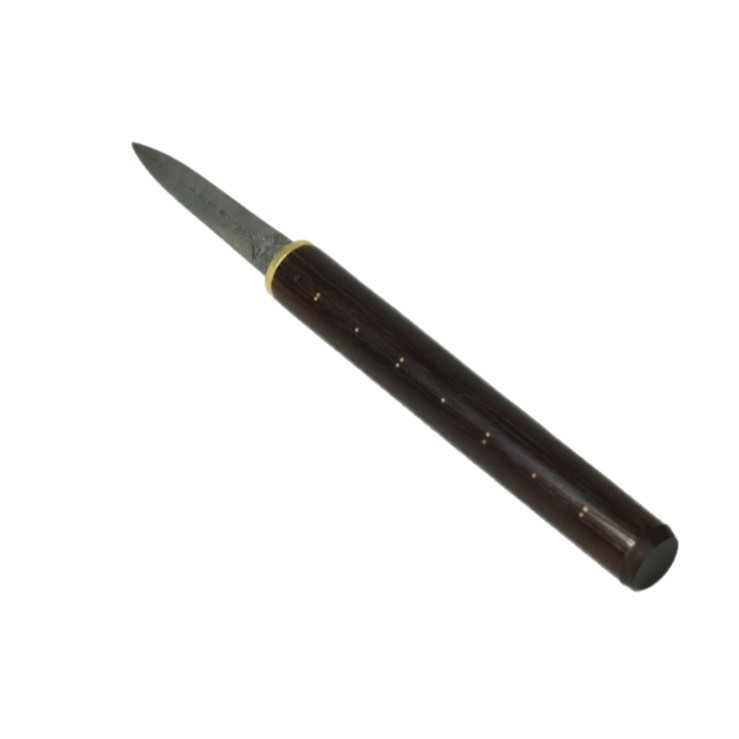 Cuțit Pu'er pentru ceai, cu ac de ceai lucrat manual, con din oțel damasc, unealtă pentru despărțirea cuburilor de ceai, accesorii Zen pentru ceremonia de ceai