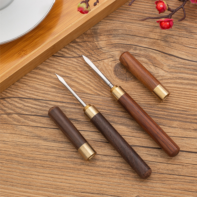 Mică ac de ceai din Ebony și Rosewood, Cuțit de ceai și accesorii pentru ceremonia ceaiului pentru ceai negru, Pu'er, Fu Tea și ceai alb