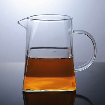 Pahar pătrat din sticlă borosilicat cu mâner, filtru pentru ceai și sită, set de ceai pătrat.